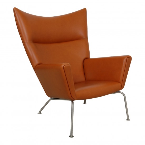 Buy Second hand Wegner Wingchair in Walnut leather CPH Classic